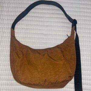 Baggy Medium Nylon Crescent Bag Brown